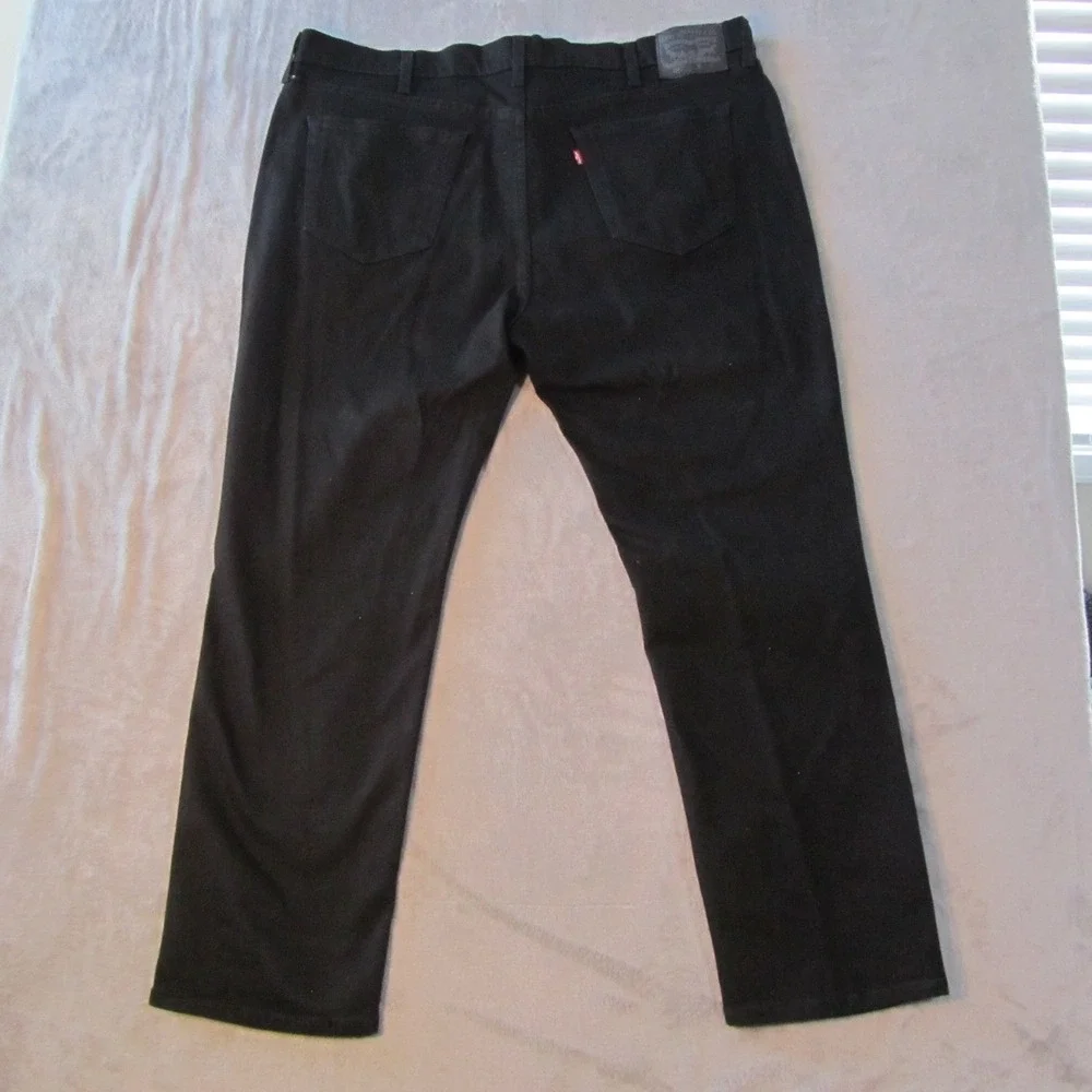 Levis 541 Athletic Taper Jeans Mens 44x32 Black Solid Stretch Denim Big and Tall
